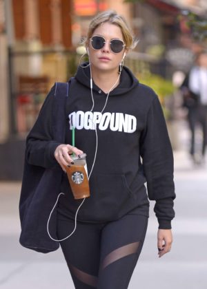 Ashley Benson in Leggings Heads to the Gym in New York City
